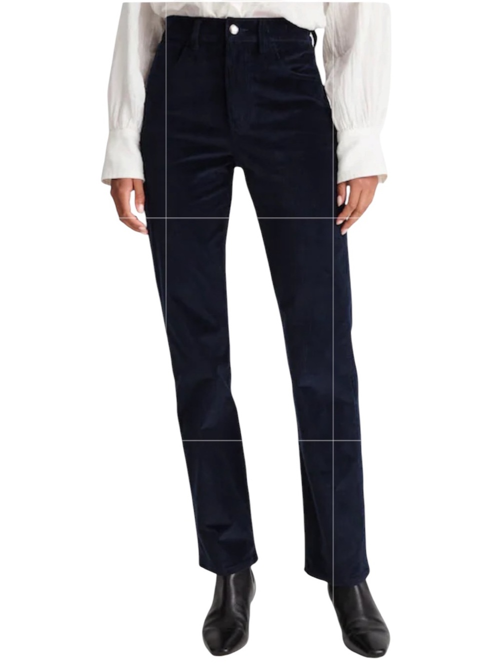 Madewell The Longline Straight Pant Corduroy Classic Navy Comfort Stretch Sz 23